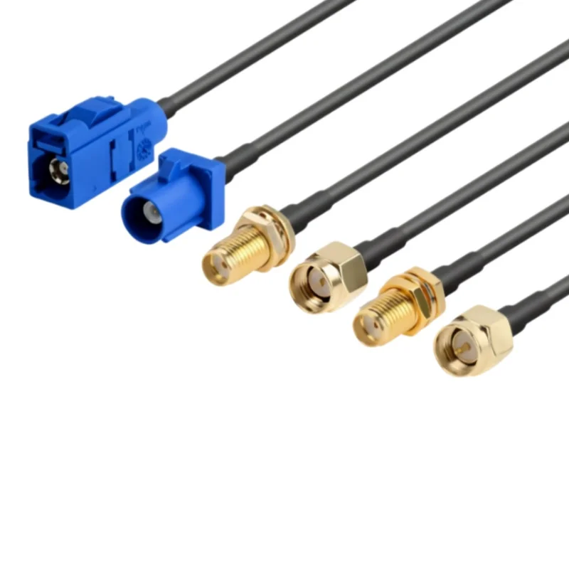 Blue Fakra-C to SMA male and female connector GPS antenna fakra extended RG174 cable