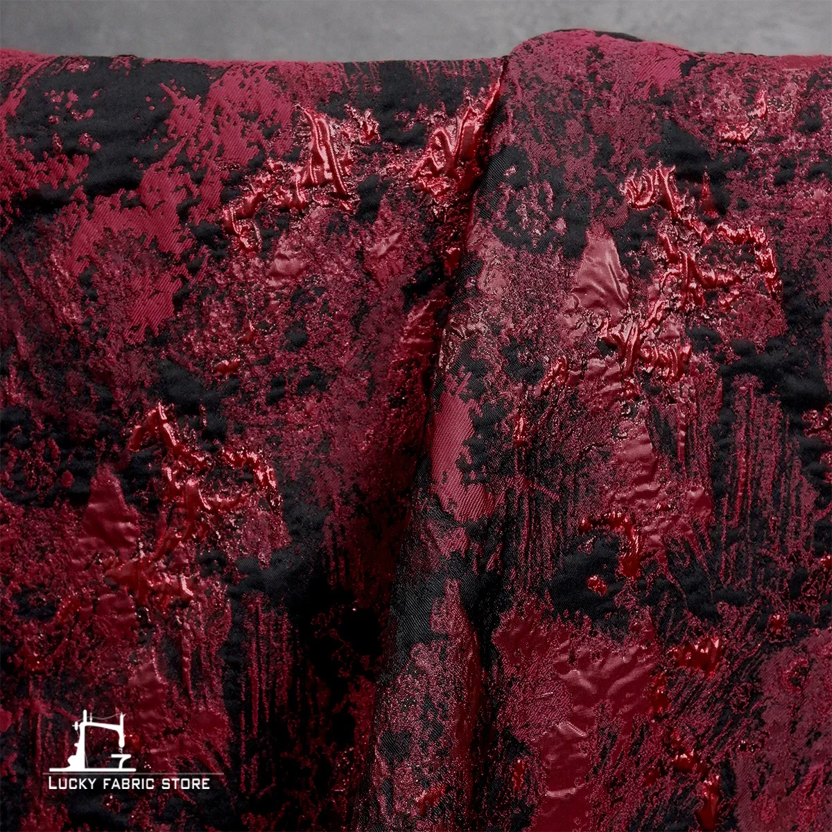 Red volcanic rock, reef relief, three-dimensional stone grain, jacquard texture, fabric, clothing cloth, DIY designer fabric