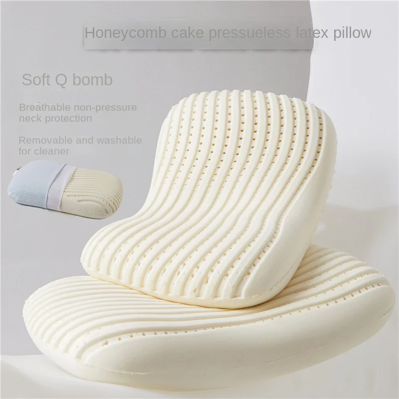 

Latex Neck Pillow, Ergonomic Contour Pillow, Breathable Cervical Pillow for Neck Support