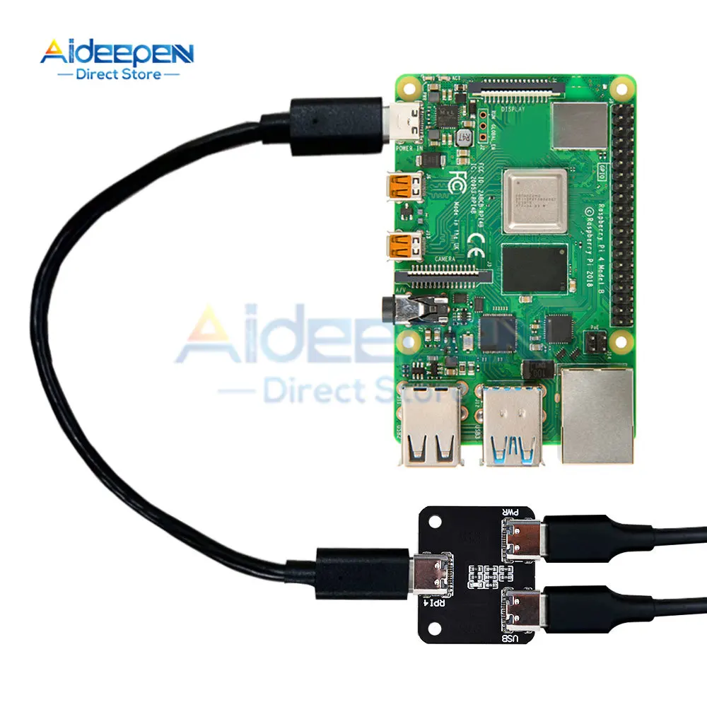 Type-c Interface Power Distributor USB 1/2 Module For Raspberry Pi 4 Development Board