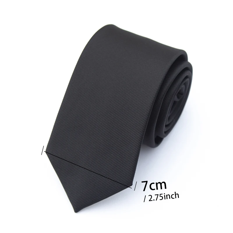 6cm, 7cm, 8cm Luxuriöse Schwarze Krawatten für Herren Einfarbige Jacquard-Krawatte Täglicher Gebrauch Business-Krawatte Bräutigam Hochzeit Party Accessoires – Detail 7