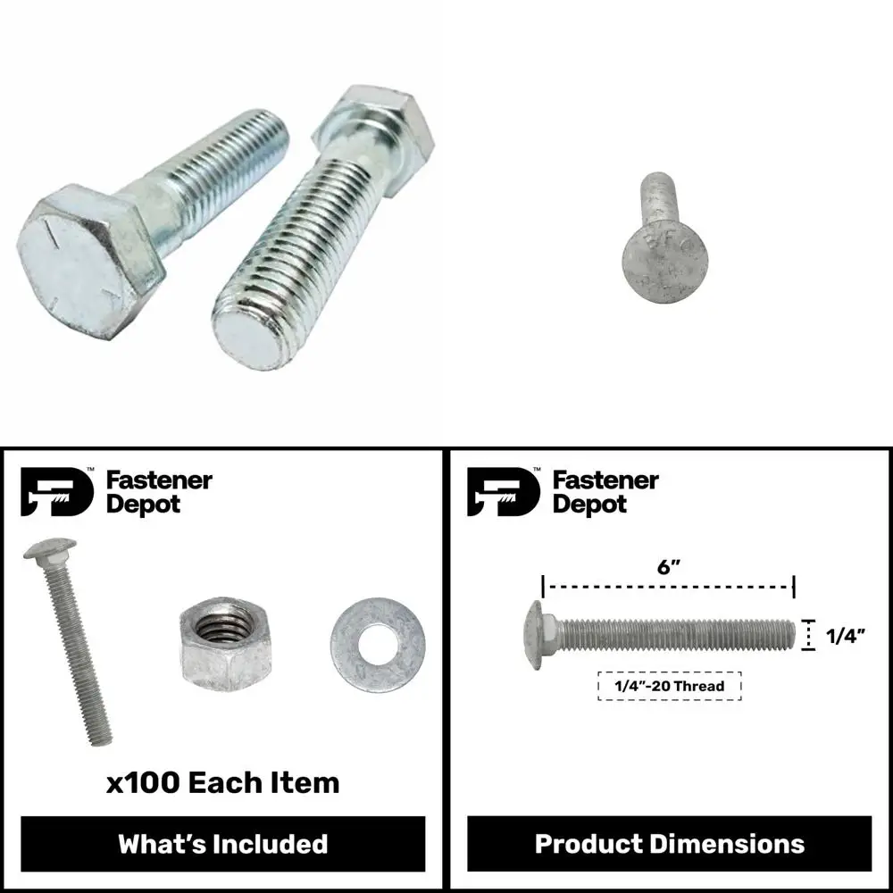 

Grade 5 Zinc-Plated Hex Cap Screws 3/8-16 x 2-1/2 Coarse Thread, 100 Pieces, Partially Threaded, 1 of Thread Length, for Heavy D