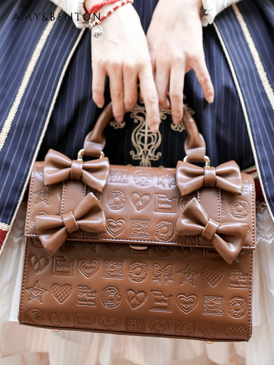 

Original Design Retro Lolita Style Sweet Printed Handbag Elegant Fashion Versatile Cute Girl Crossbody Bag Shoulder Bag Women