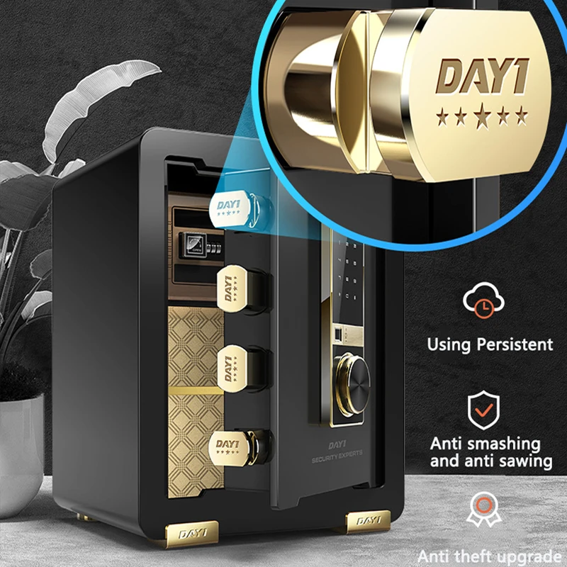 Electronic Safe Deposit Box Digital Password & Fingerprint Safe Box Unlock for Store Money Jewelry Documents