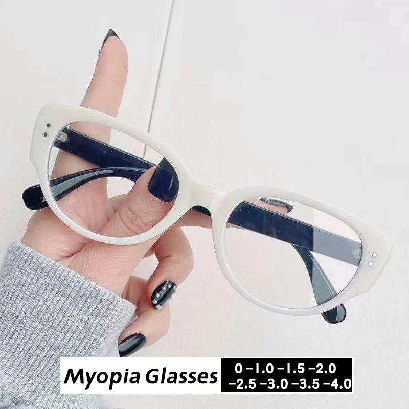 

Fashion Cat Eye Design Computer Glasses Men Women Large Myopia Eyewear Trendy Near Sight Minus Diopter Eyeglasses for Men Women