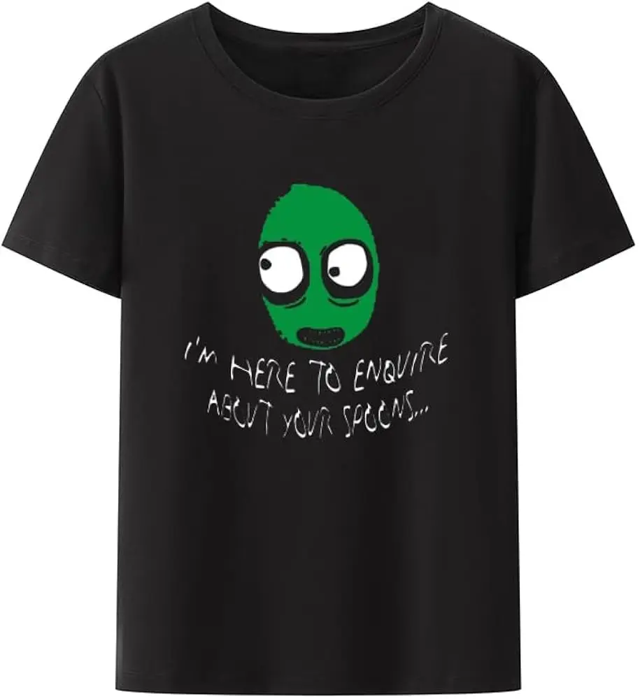 Salad Fingers Spoons Tee T Shirt Nightmare Halloween Rusty Hubert Cumberdale Nostalgia Creative Popular Clothing Slim