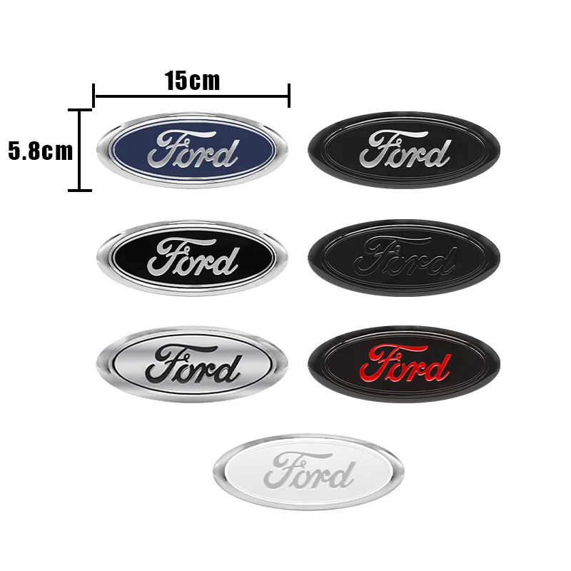 Emblem Kap Mesin Depan Mobil 114mm/150mm/175mm untuk Ford Fiesta Range Focus Mondeo Explorer Fusion Transit Edge Stiker Bagasi Belakang Mobil