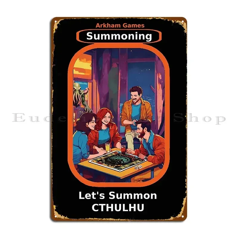 Arkham Games Let S Summon Cthulhu Metal Sign Wall Decor Rusty Living Room Classic Iron Tin Sign Poster