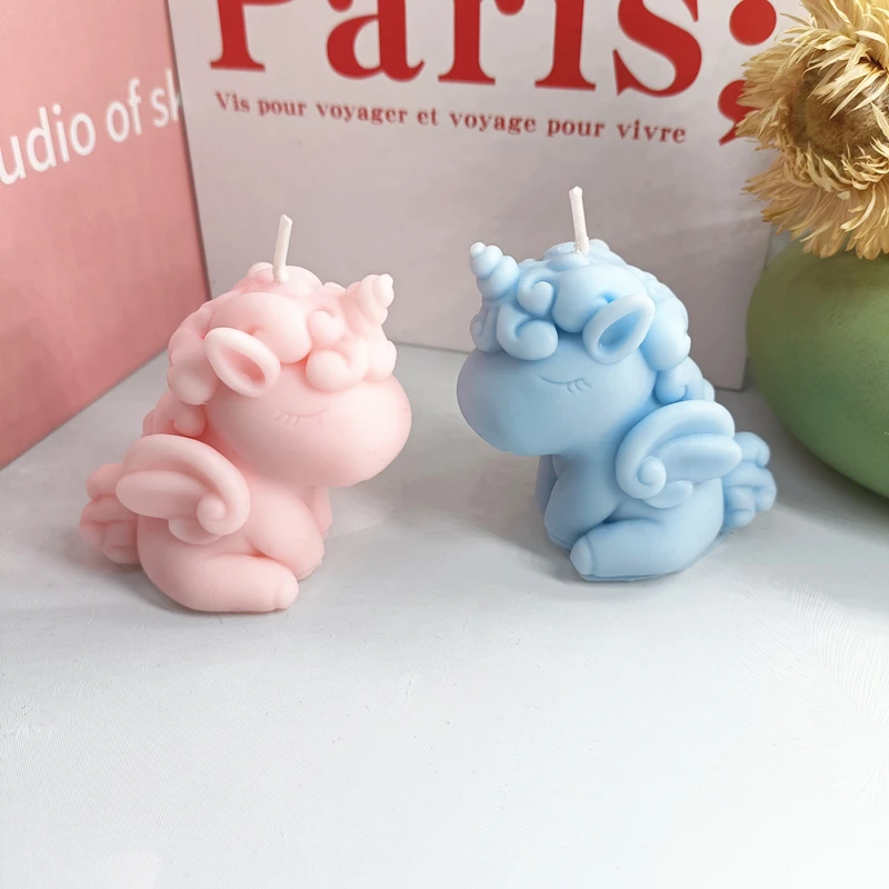 Cute Animal Unicorn Silicone Molds For Candles Resin Epoxy Mould Handmade Tools for Birthday Cake Decoration Biscuits Gifts