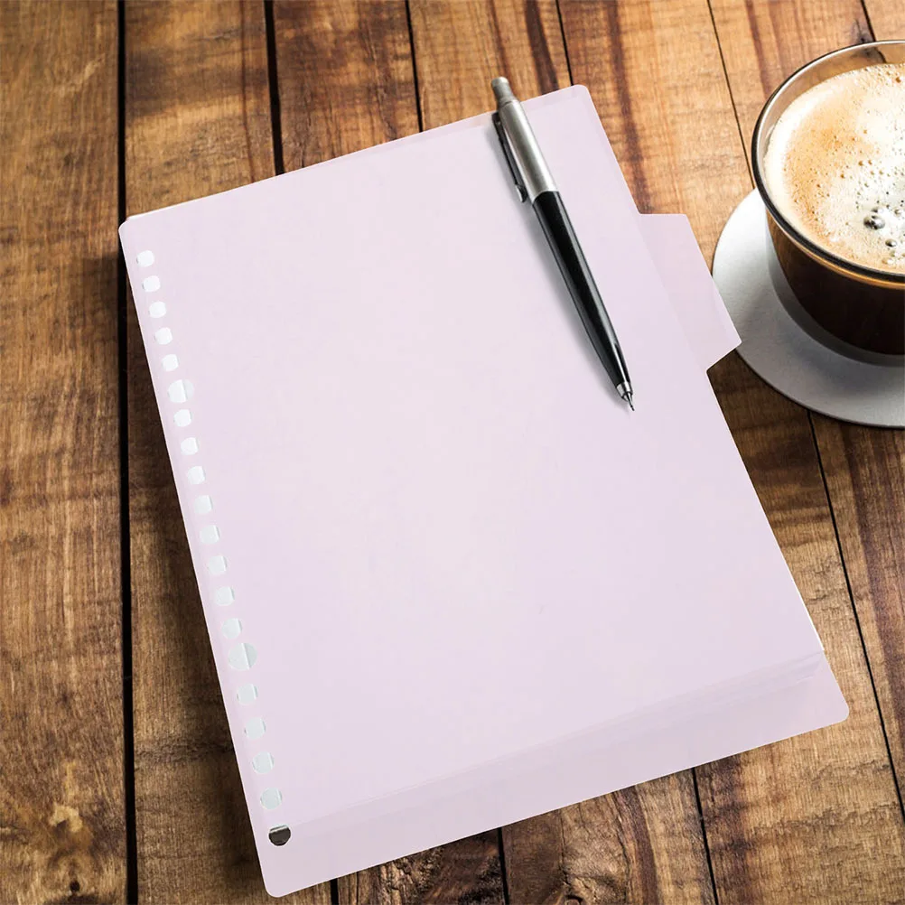 

12 set Plastic Dividers Detachable Notebook Tabs Index Classified Labels Extra Wide Page Markers Binder Supplies