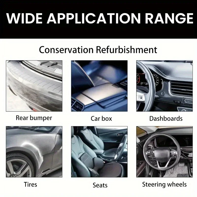 150ml Car Plastic & Leather Restorer Polishing Paste For Dashboard Tires Interior Renovation With Sponge view 6