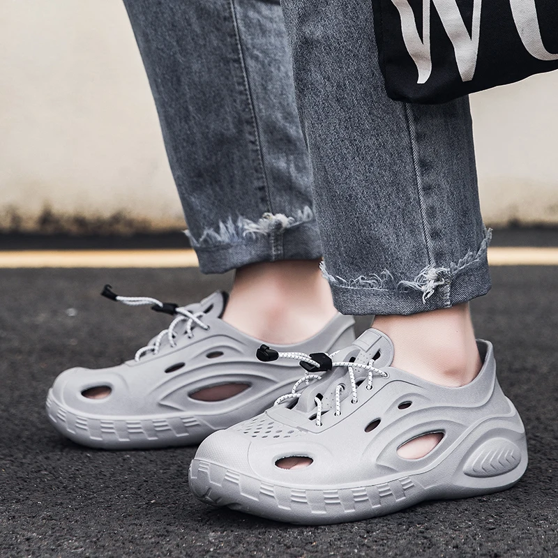 

Мужская обувь с отверстиями, все включено носить спортивные кокосовые тапочки, пляжные сандалии на открытом воздухе