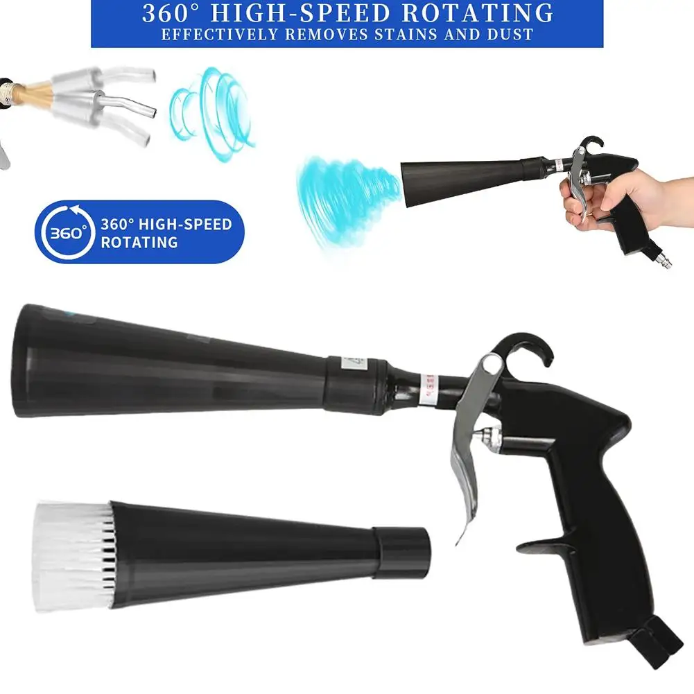

Air Blow Car Wash Gun With Brush High Pressure Dust Blowing Dry Cleaning Tools For Interior Beauty Cleaning Tools