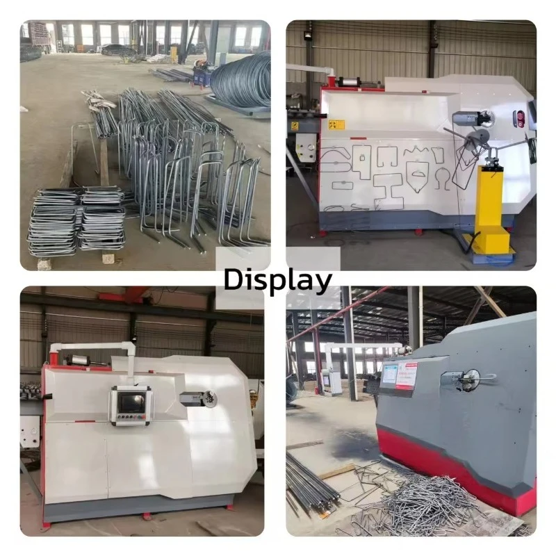 High Efficiency CNC Round Steel Bar Bending Machine 220v Hoop Bending Cutting Machine Digital PLC Automatic Steel Bar Bender