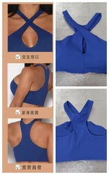 Sports Bra for Outdoor Running, Fitness Vest, Sexy Hanging Neck Cross, High-end Top