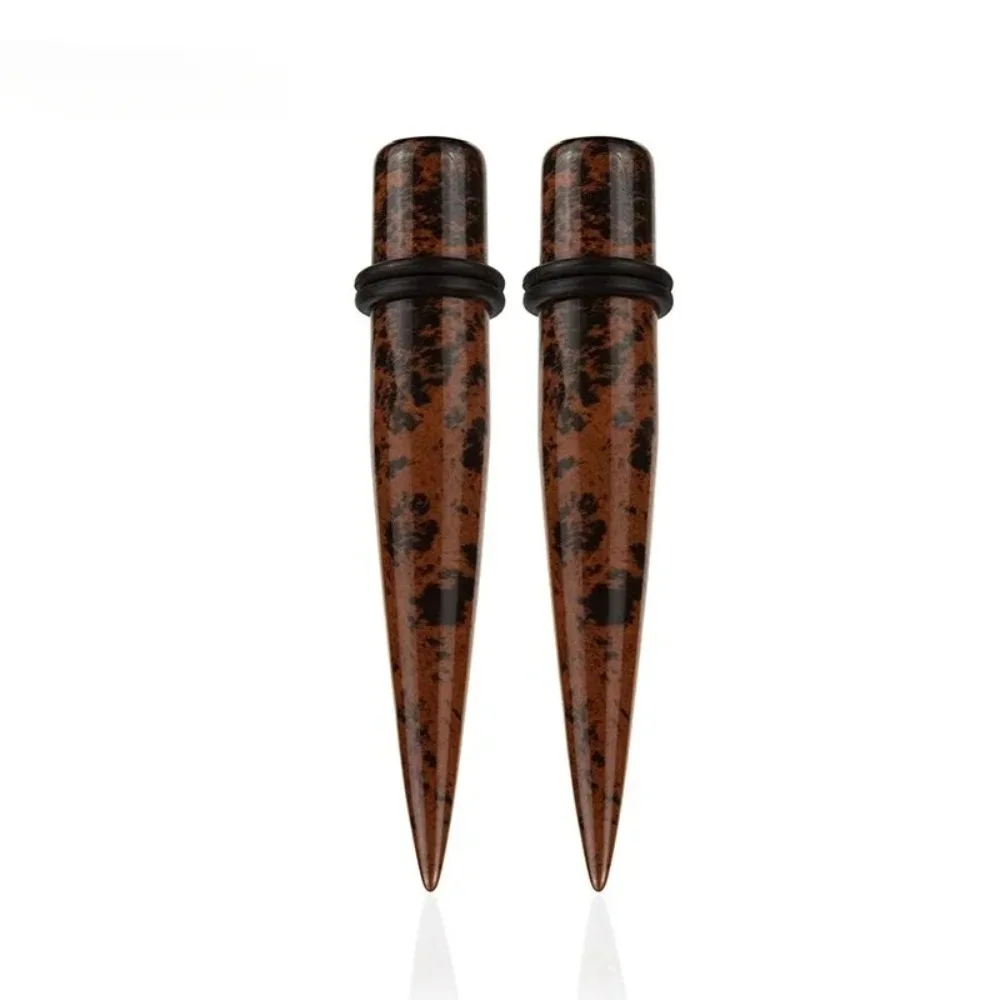 1 Paar konische Ohrkanalstopfen aus Bio-Naturstein, Dilatator, Piercing, Ohrring-Verlängerung, Körperschmuck, 6/8/10 mm – Detail 10