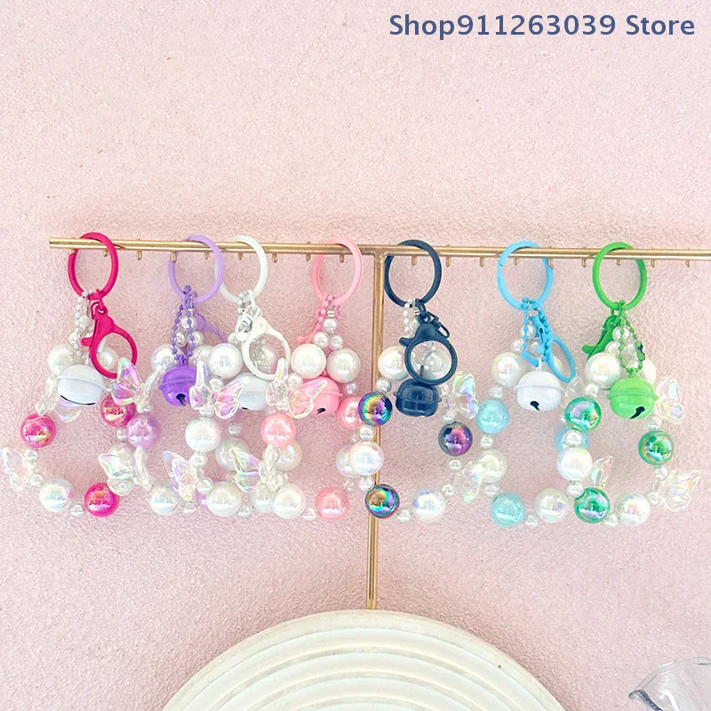 

Colorful Butterfly Bowknot Acrylic Phone Chain Keychain Pendant Hand Painted Beads Phone Chain Bag Charms For Women Girls Gift