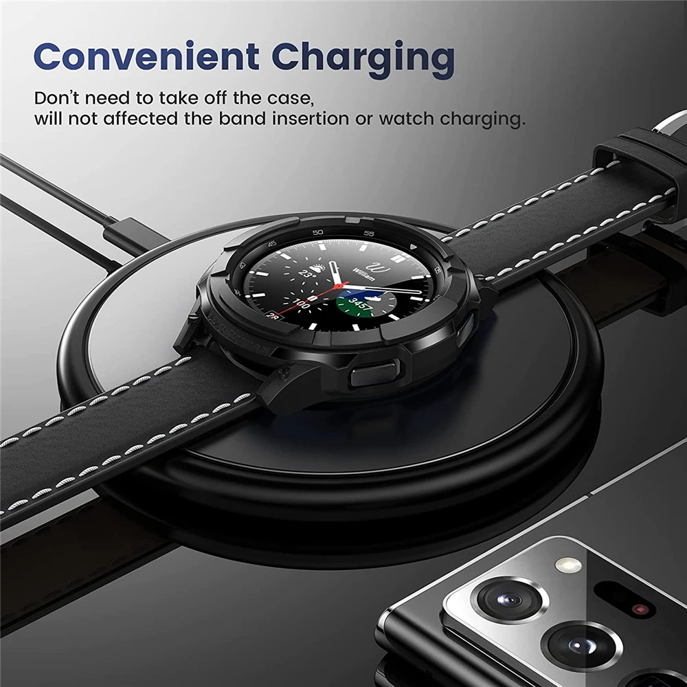 Case+2 Tempered Glass +Bezel Ring for Samsung Galaxy 42mm 46mm Soft Protective Bumper 3 in 1 Accessories Watch 4 Classic Cover