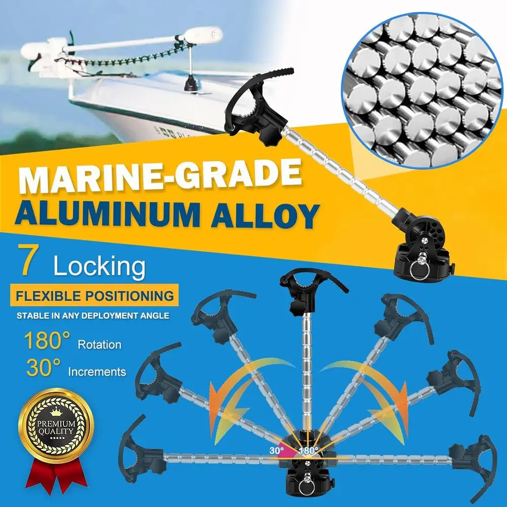 Trolling Motor Mount for 1991-2023 Models with Adjustable Arm, Marine-Grade Anti-Corrosion
