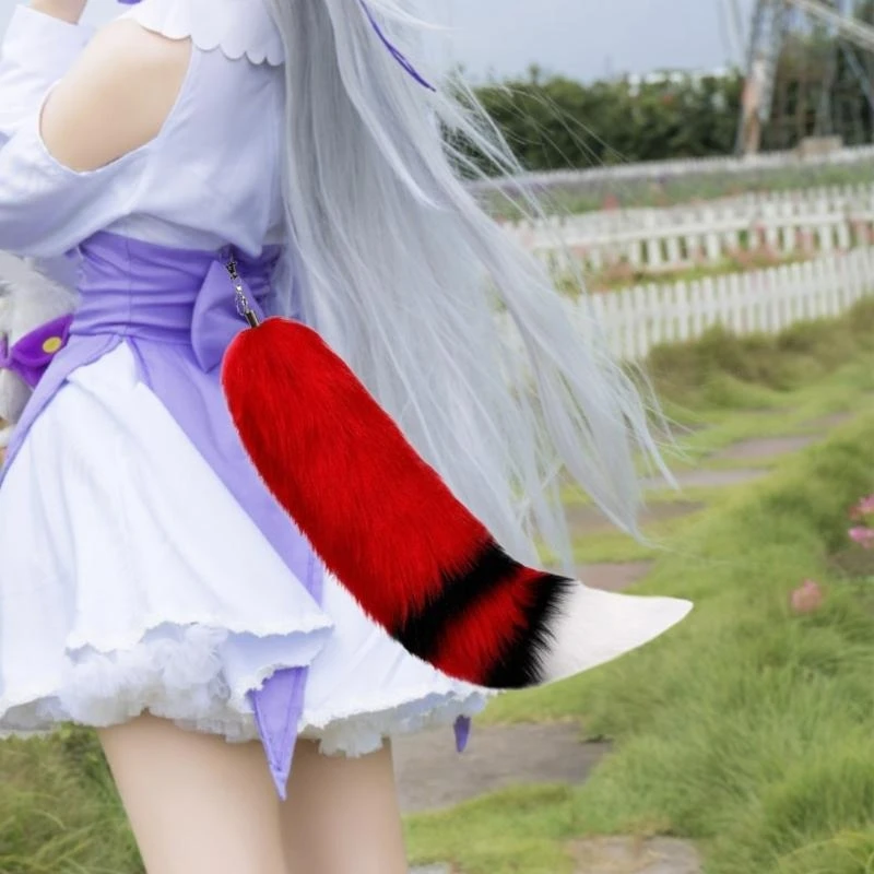 

Furry Faux Furs Foxes Tail Keychain Cosplays Toy Bag Hangings Charm Pendant Handbag Accessorise Car Ornaments Gifts