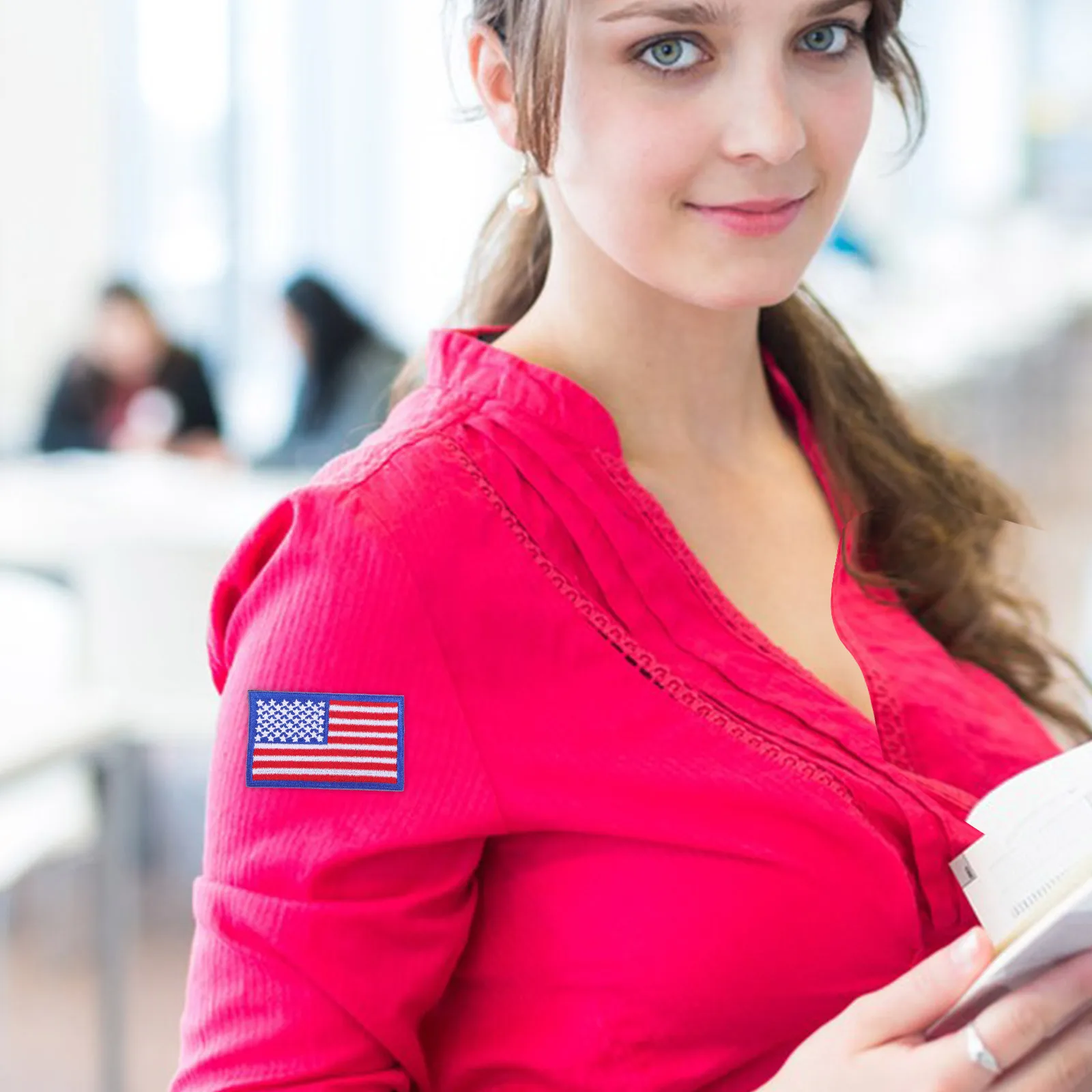 

4pcs American Flag Embroidered Patches Iron On Patriotic Badge For Backpack Hats Caps Jackets Pants Sew On Patch Applique Red