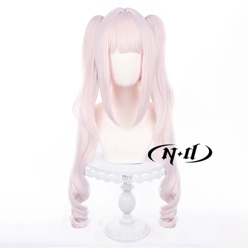 Nd alice cosplay perucas nikke deusa da vitória cosplay rosa rabo de cavalo perucas de cabelo para jogo comic con coser traje festa sintética