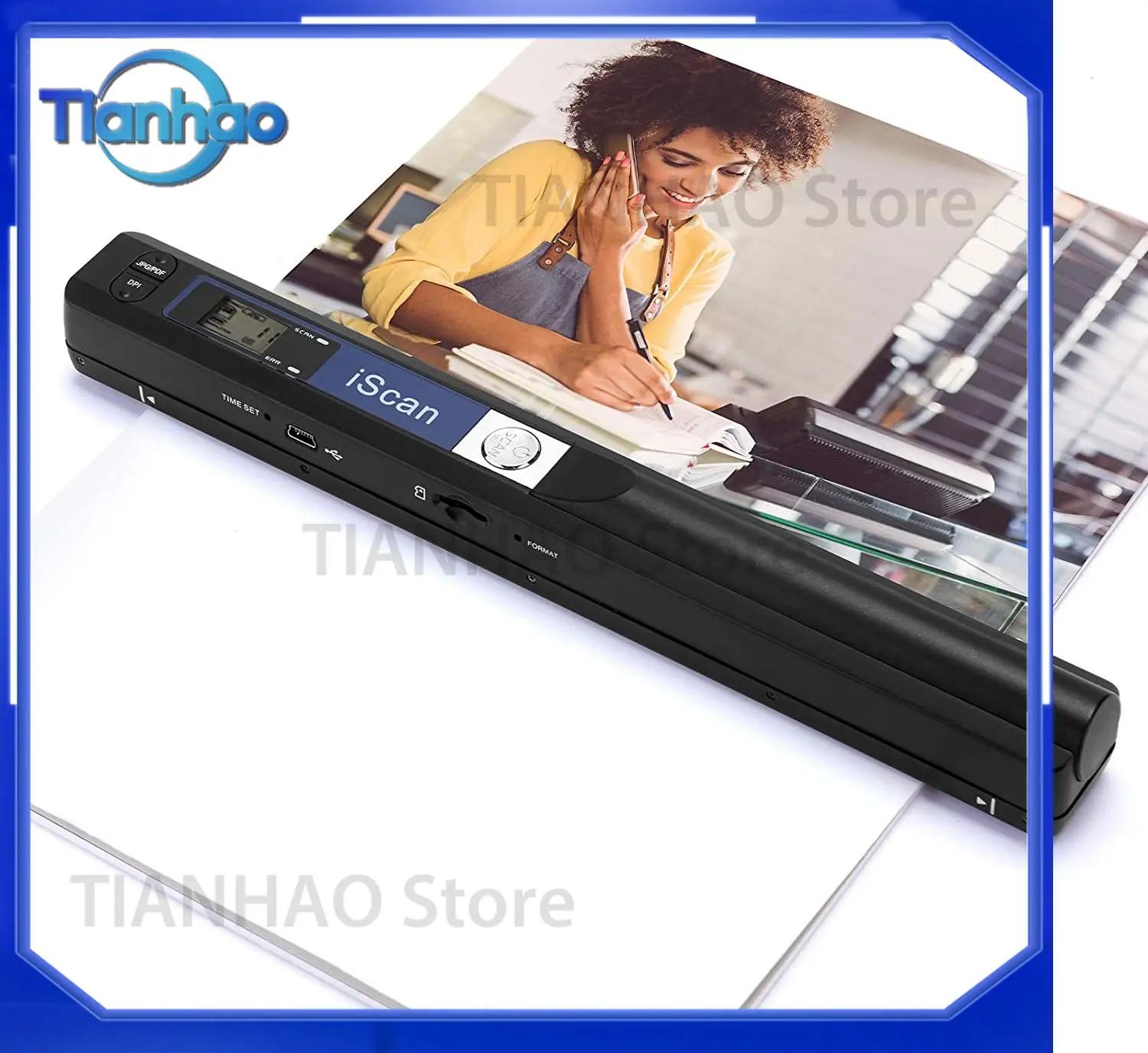 Portable Scanner for Documents Photos Old Pictures Receipts 900 DPI Scan A4 Color Page in 3 Seconds Photo Scanner for