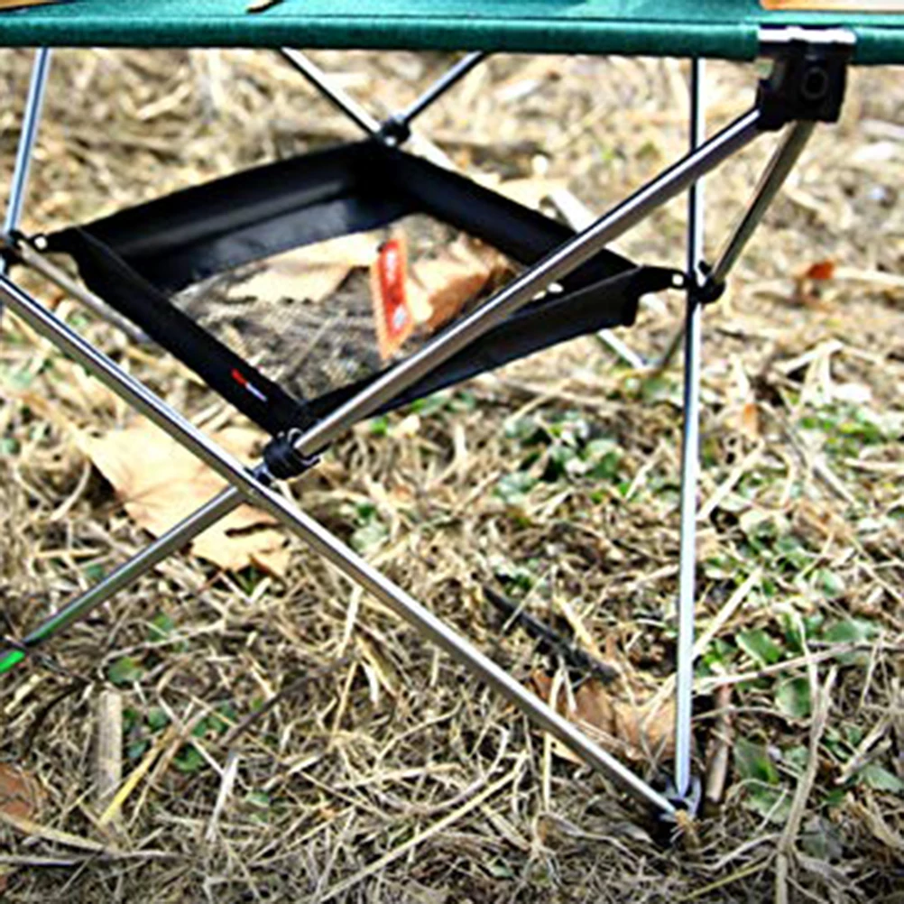 

Outdoor Folding Table Storage Hanging Net Basket L Size Black Lightweight Mesh Large Capacity For Picnic Barbecue Camping