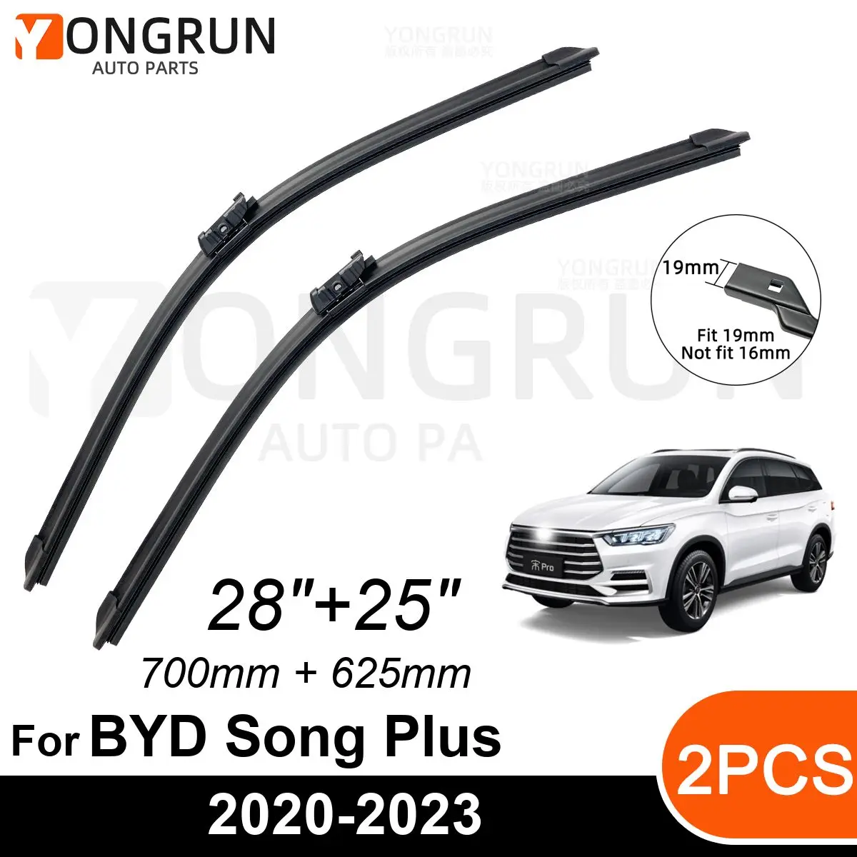 

Стеклоочистители передние Автомобильные для BYD Song Plus DM-i DM 2020-2023, резиновые щетки стеклоочистителя 28 + 25 дюймов, аксессуары для лобового стекла автомобиля