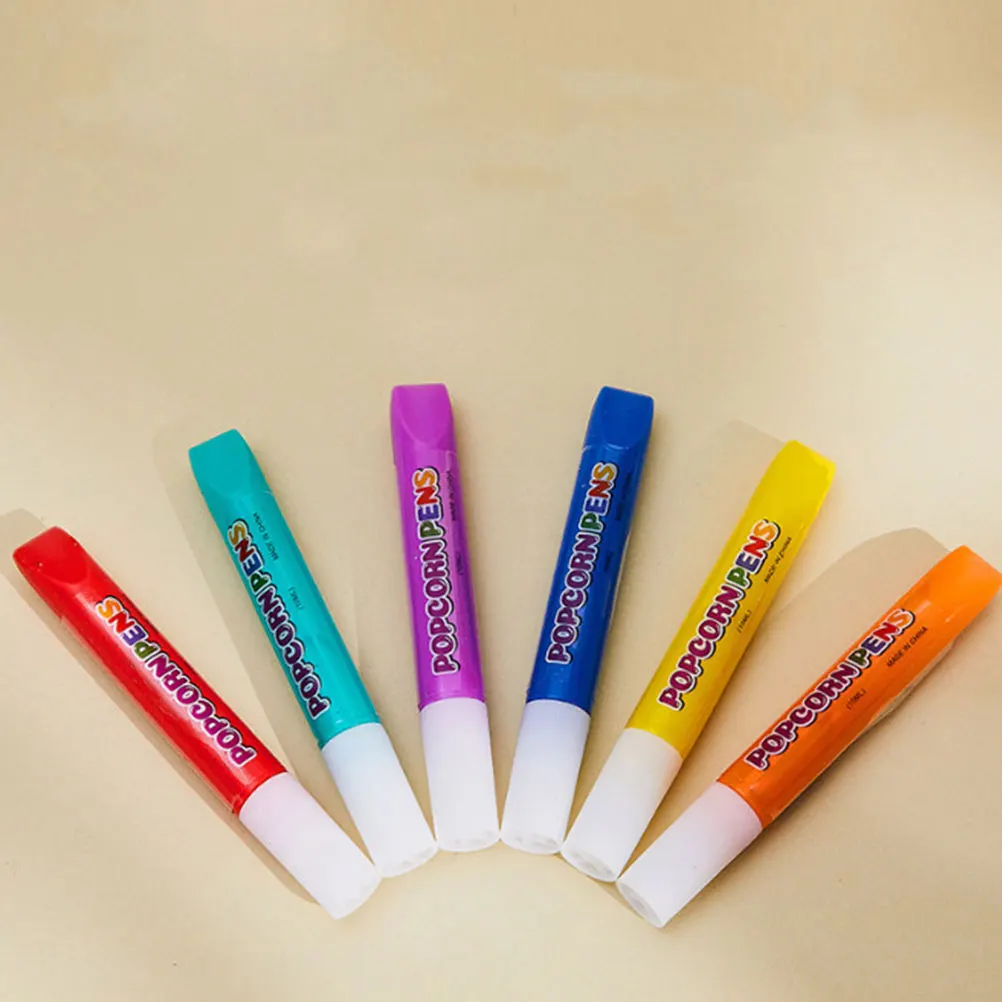 

6 Pcs Bubble Pen Colorful Drawing Pens Portable Marker Painting Supply Small Book Plastic Child Popcorn DIY Home Office Multi