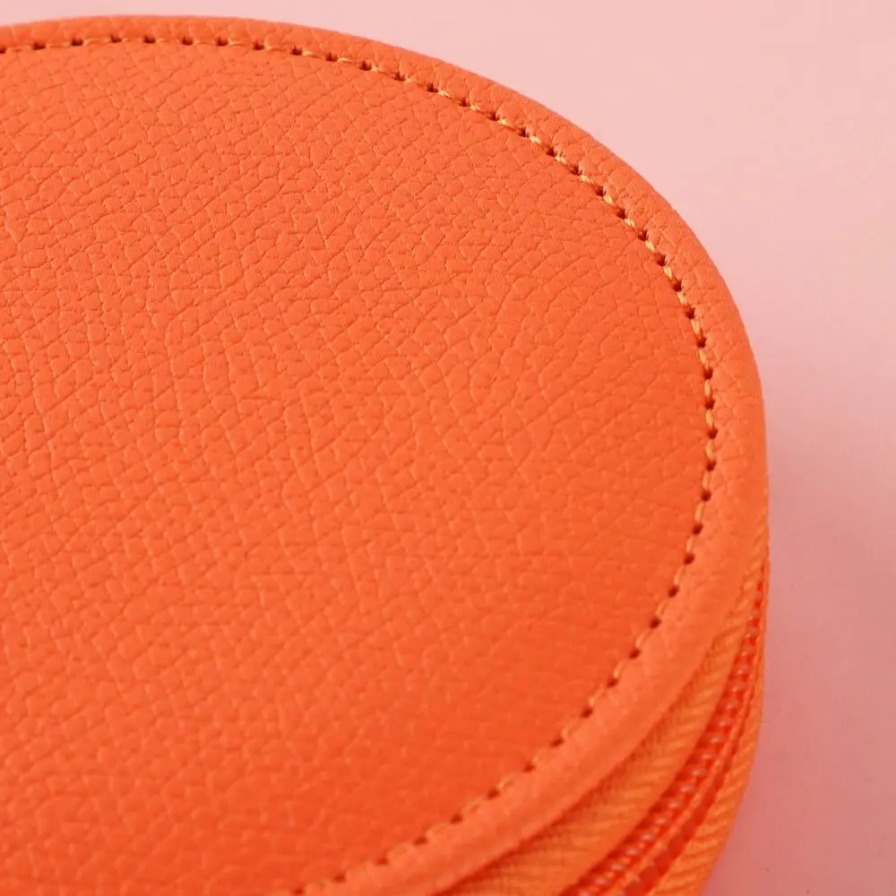 PU Leather PU Leather Coin Purse Zipper Bag Pendant Keychain Round Wallet Small Storage Bag Card Bag Small Storage Bag