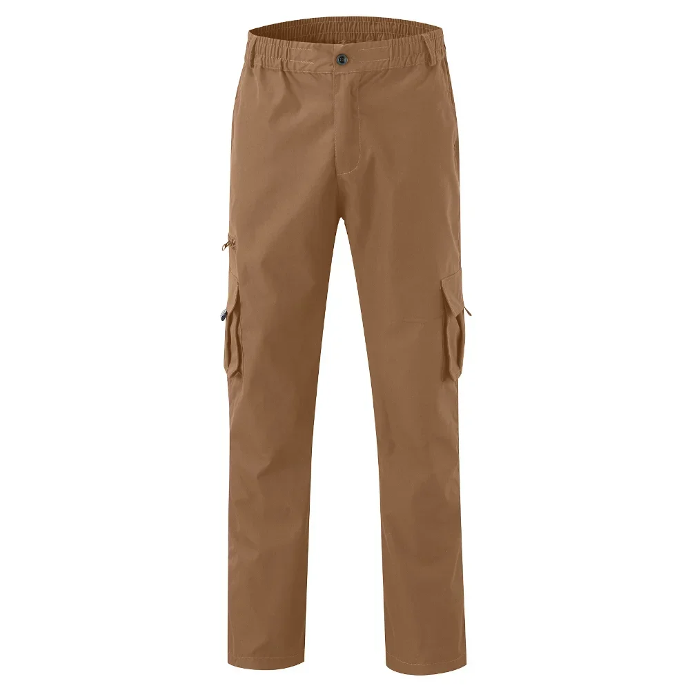 Pantalones Cargo para hombre, cintura elástica, elásticos, multibolsillos, sueltos, pantalones de trabajo de combate, pantalones deportivos informales para Fitness al aire libre, S-4XL