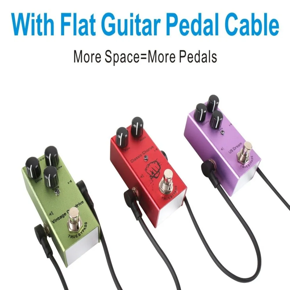 15cm/30cm Guitar Effects Pedal Cable Flat Design Surface Wire Guitar Instrument Cable Copper Core Right-angle Plug Cable