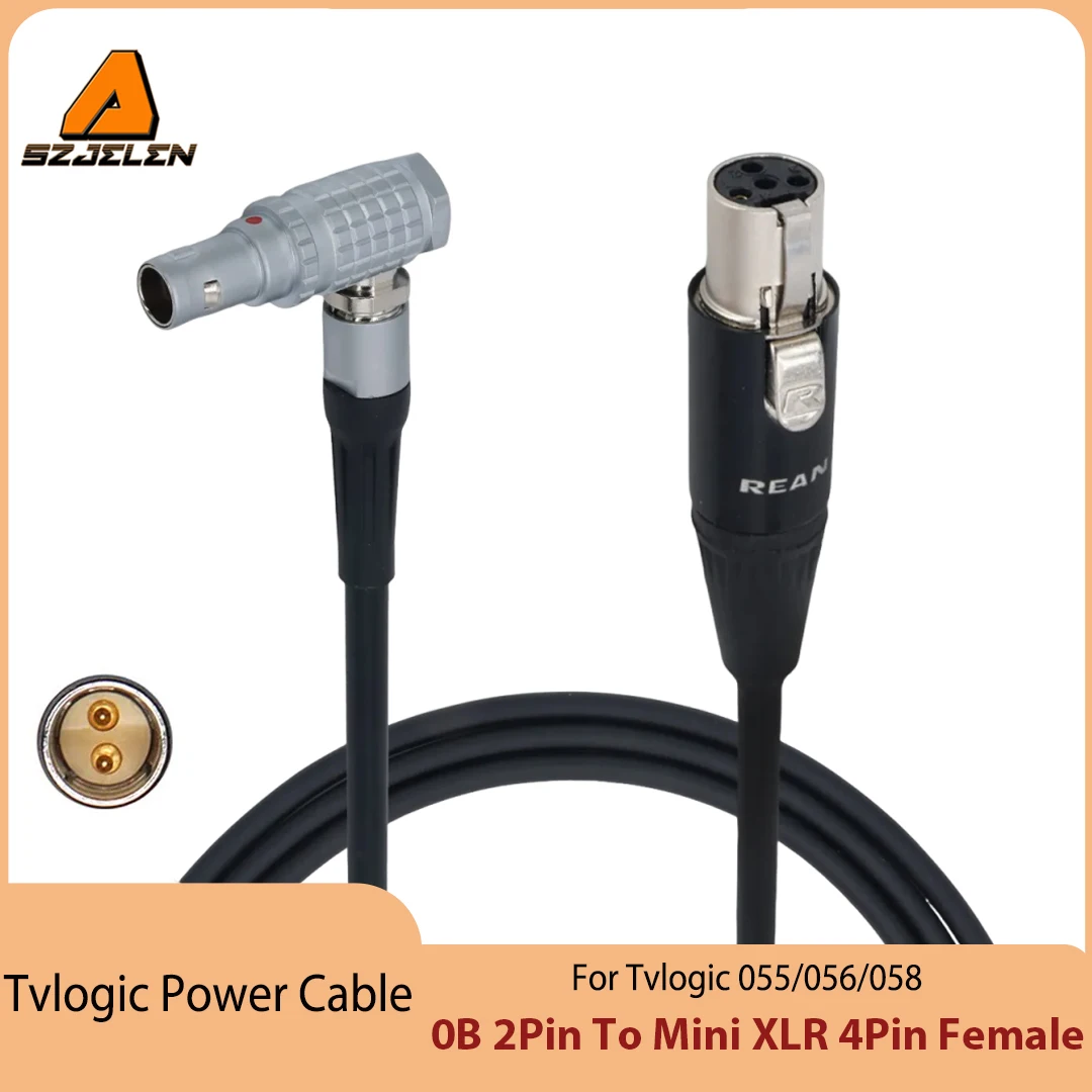 0B 2Pin to Mini XLR 4Pin Female Power Cable For TVlogoic 055/056/058 Monitor,ARRI RED SONY Camera