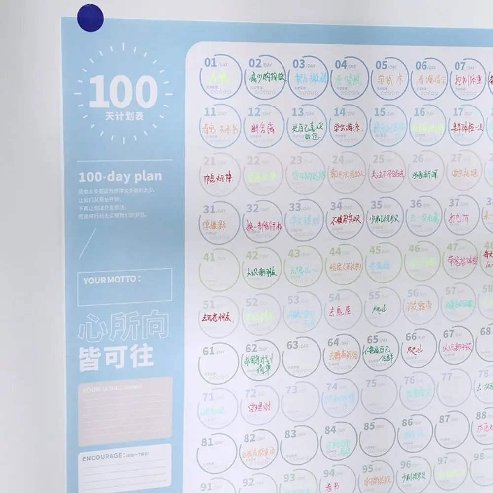 Lista delle cose da fare Piano da 100 giorni Foglio Agenda Piano di perdita di peso Lista di controllo Foglio Ora Data Organizzatore Fitness Programma da parete Planner Studente