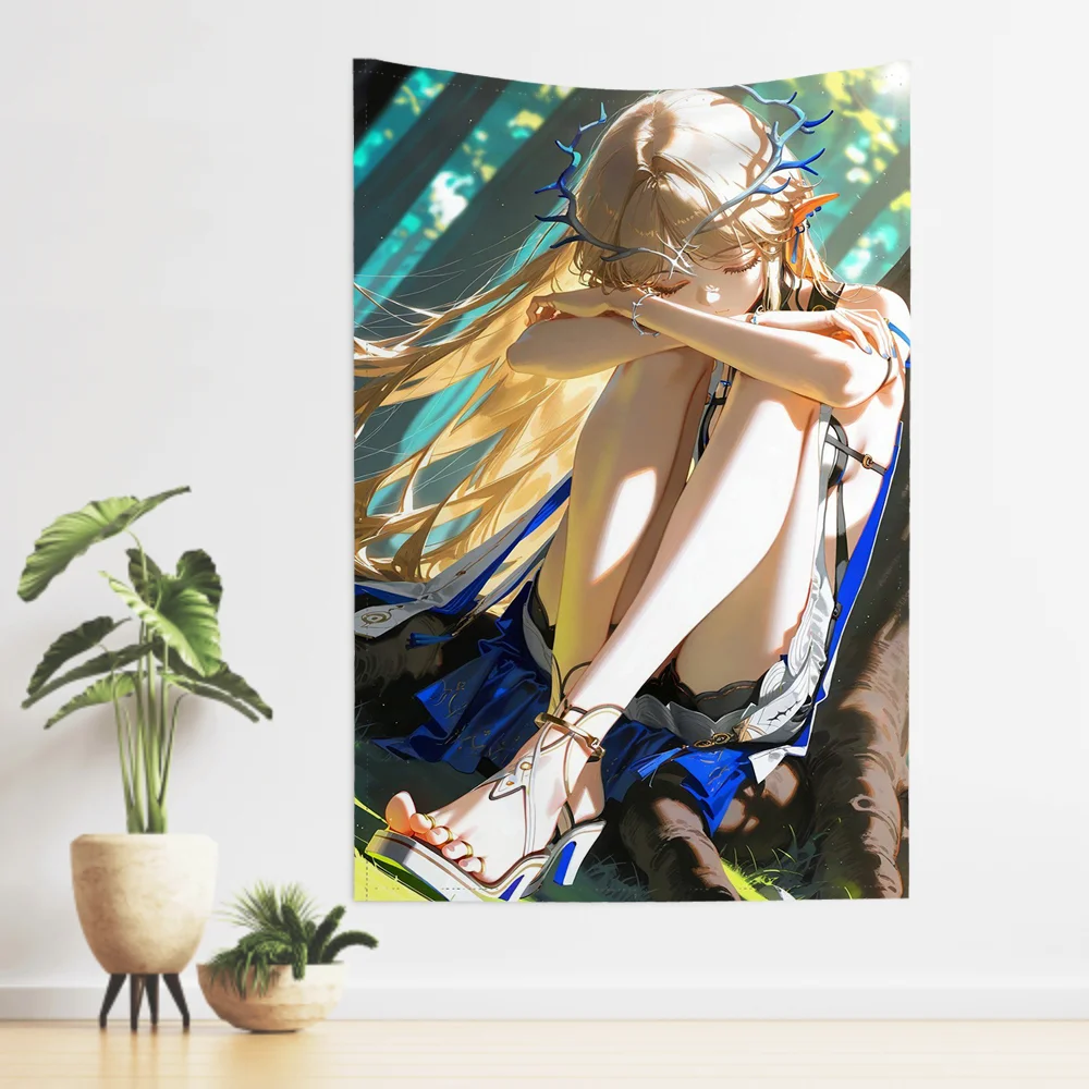 Cartethyia Anime Spiel W-Wuthering Waves Tapisserie Zimmer Dekor Wand Tuch Party Hängen Hintergrund Zimmer Dekor Baby Zimmer