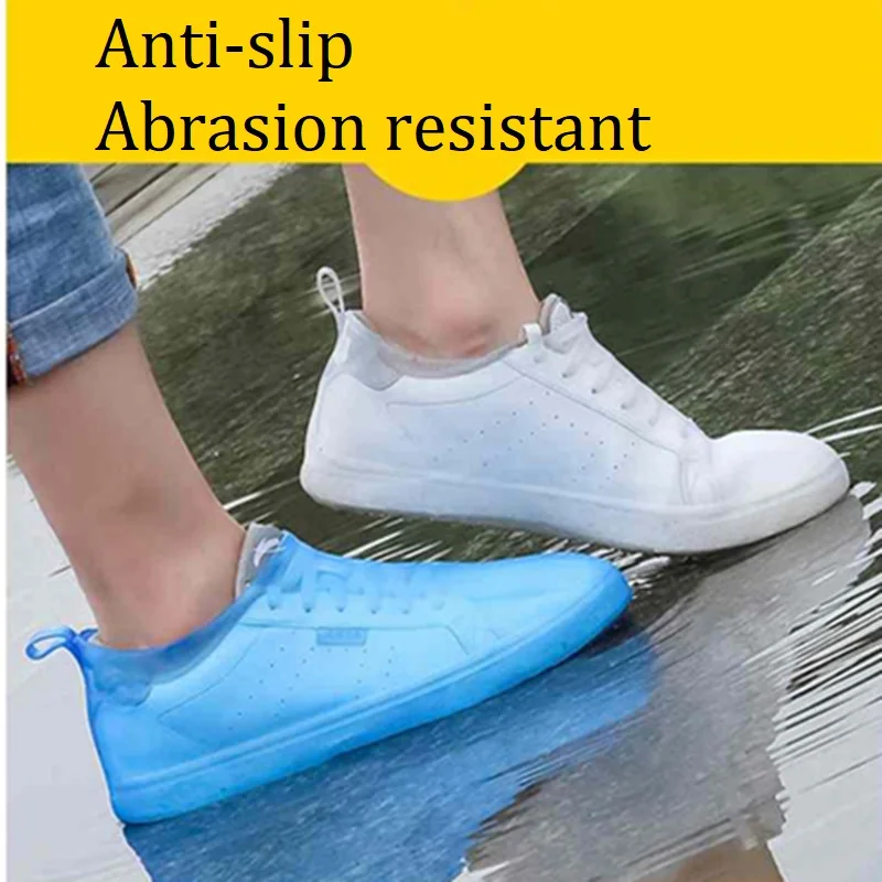 Silicone Material Boots Non-slip Waterproof Shoe Cover Unisex Shoes Protectors Rain Boots for Indoor Outdoor Rainy Days Reusable