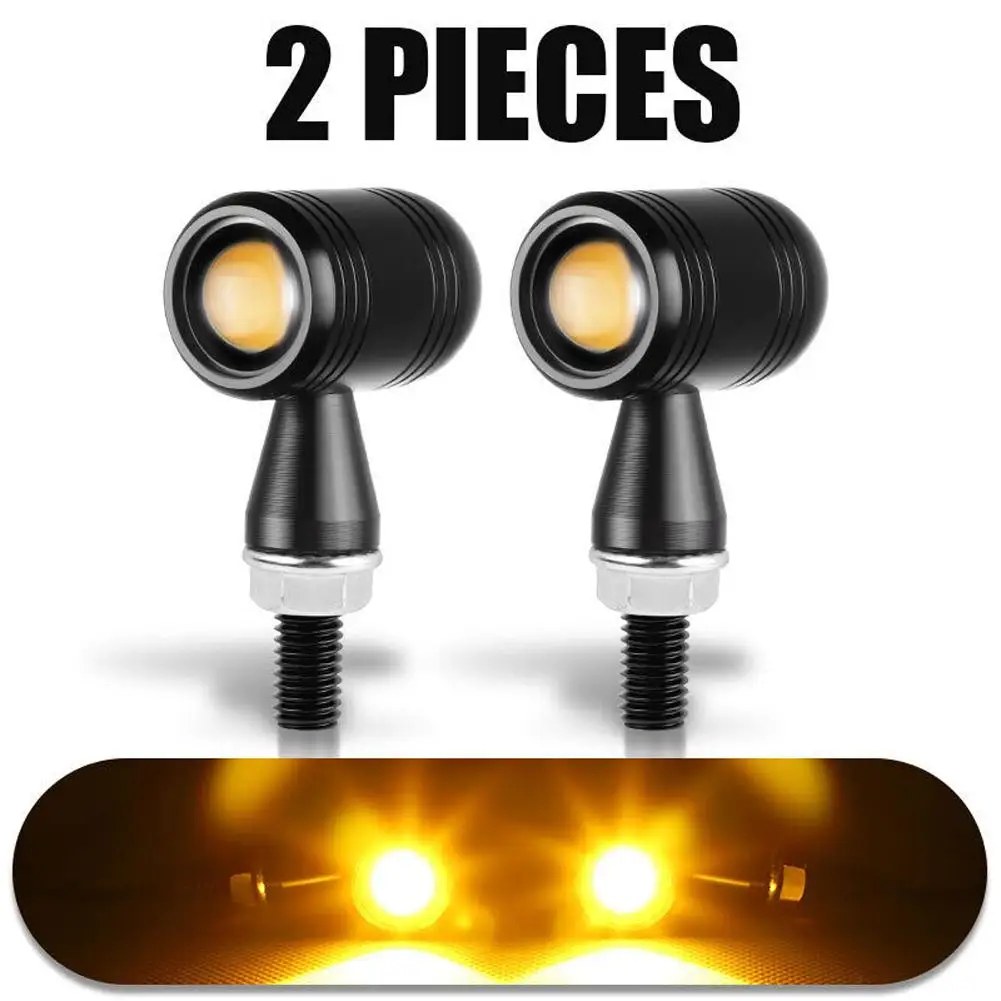 

2pcs Universal Motorcycle Turn Signal Work Light Retro Mini Led Lamp Blinker Flashing Light