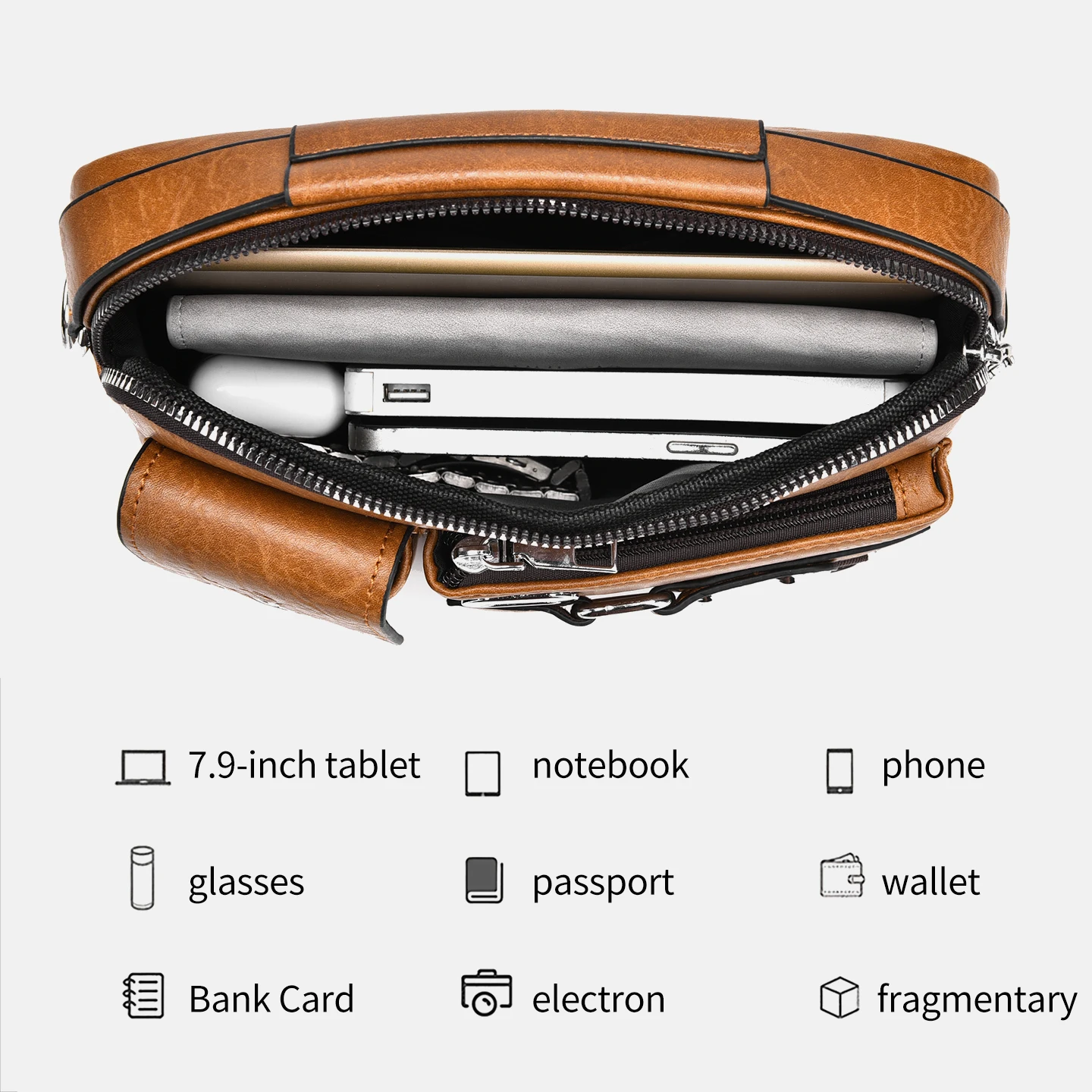 WEIXIER موضة حقيبة كتف رجالية بولي Leather حقائب يد جلدية للأعمال سعة كبيرة الرجال حقيبة ساع التنقل إلى العمل حقيبة رجل