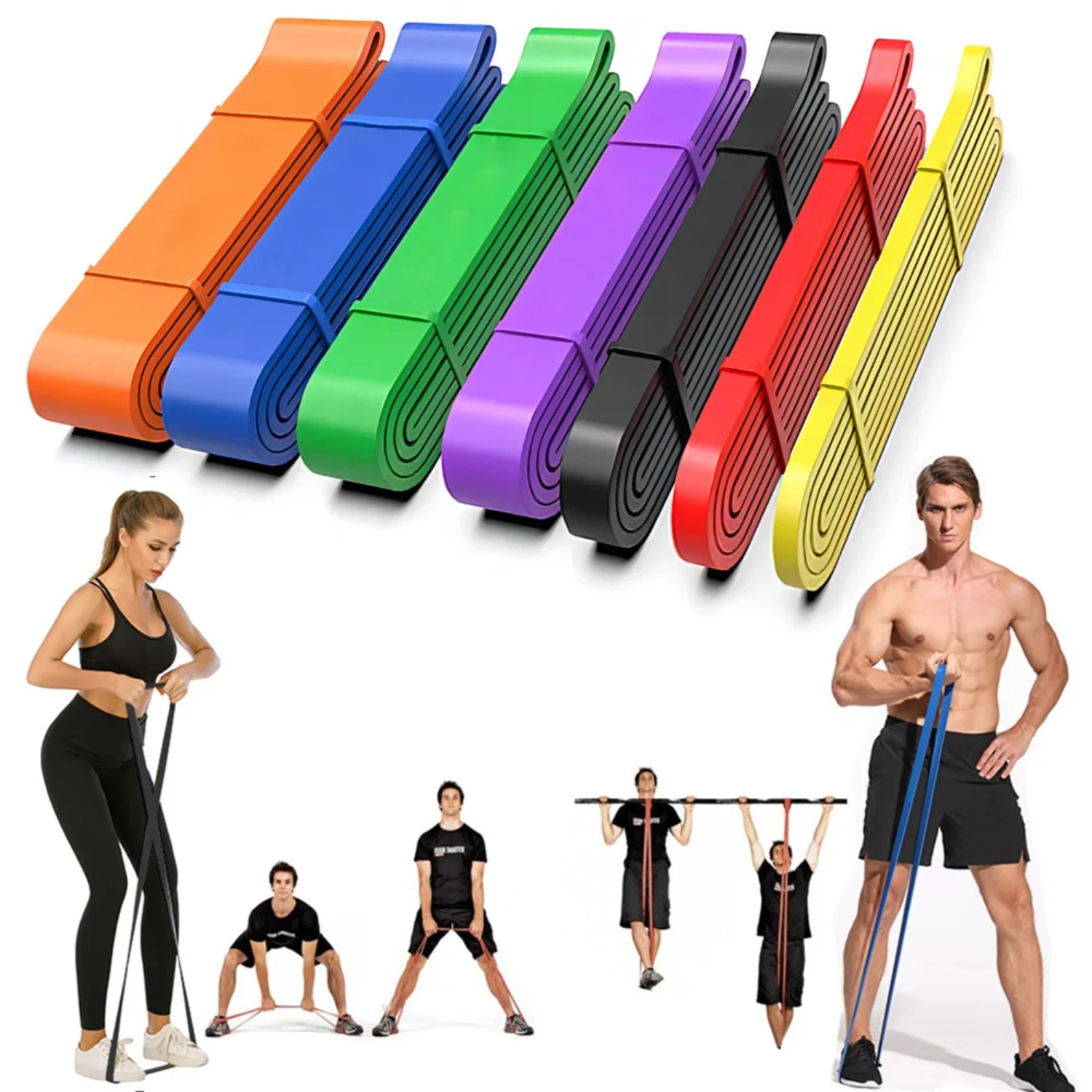 High Quality, Superior Resistance Bands for an Effective Gym Workout - 208cm Long Elastic Exercise Expander for Pilates with Pul