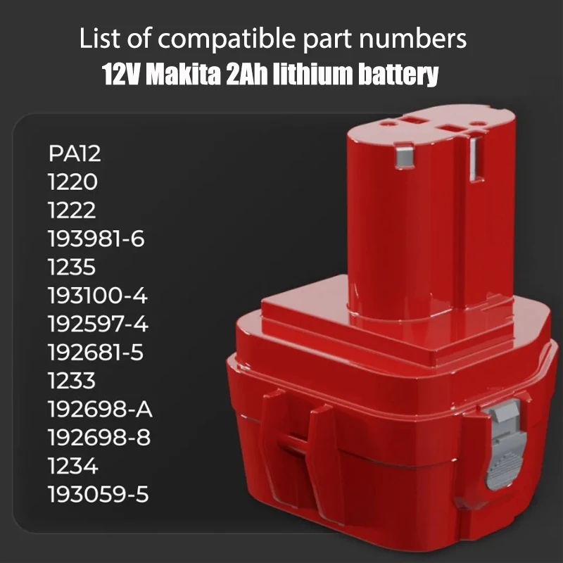 

Аккумулятор 12 В, 2000 мАч для Ni-Cd аккумулятора Makita PA12 для Makita 1200 1220 1201 1222 1233SA/B1235 192681-5 аккумуляторы для электроинструментов