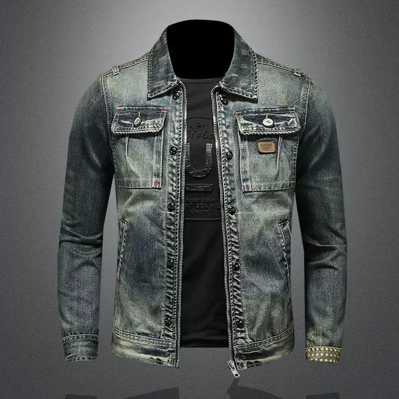 2025 new denim jacket manFashion Trench Coat Trend Jacket Men's Casual jackts men classic style denim Coat male Outwear Trendy