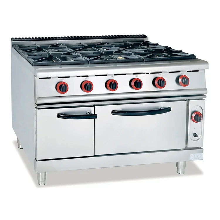 

Commercial 4 Burner Gas Cooker Gas Cooking Range Griddle with Oven