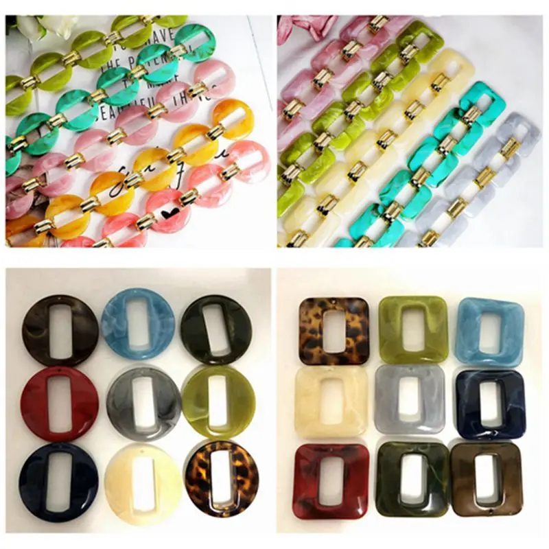 20pcs/lot Acrylic Loose Linked Parts Necklace Strands Bulk Linked Chains Accessories Women Jewelry DIY  N006