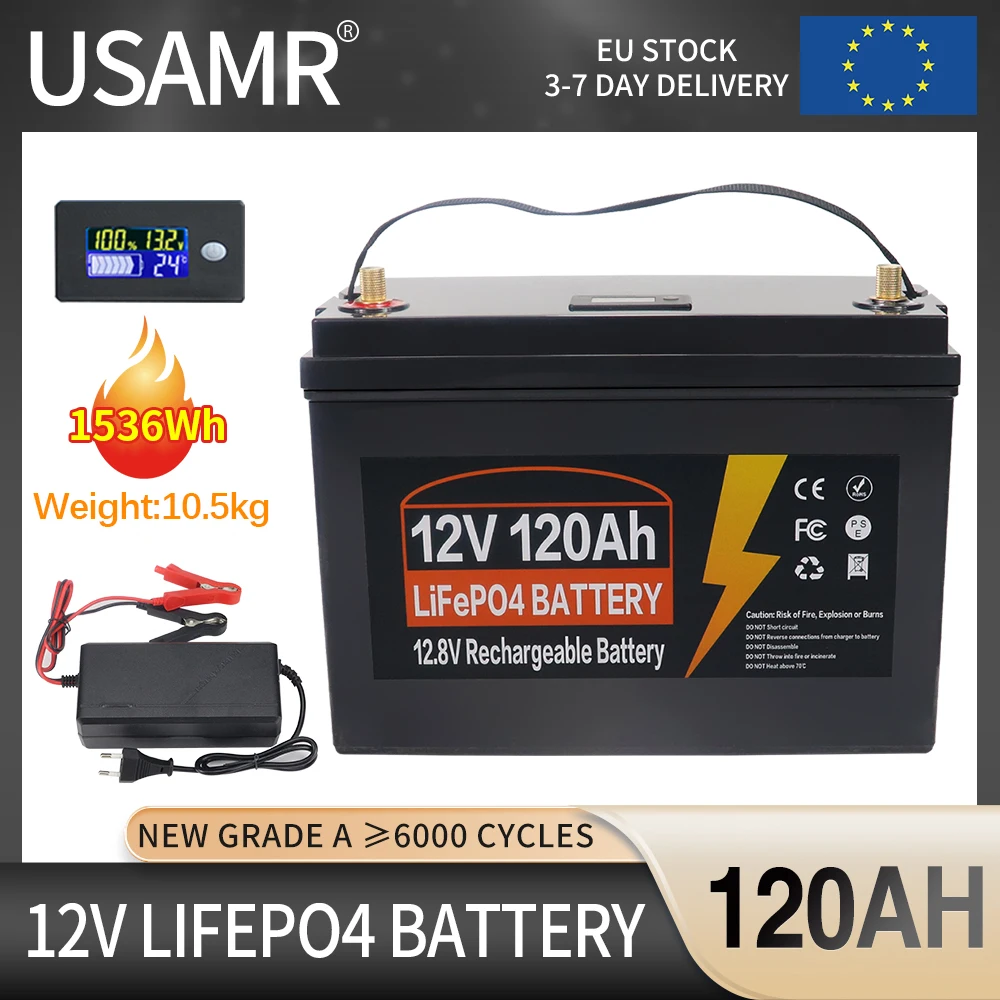 12V 120ah 100ah Lifepo4-batterij Ingebouwde Bms Lithium-Ijzerfosfaatcellen Voor Het Vervangen Van De