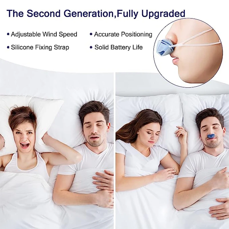 Electric Anti Snoring Devices Nasal Dilator Adjustable Wind Speed Device Stop Snoring Nose Vents Plugs Effectively Improve Snore