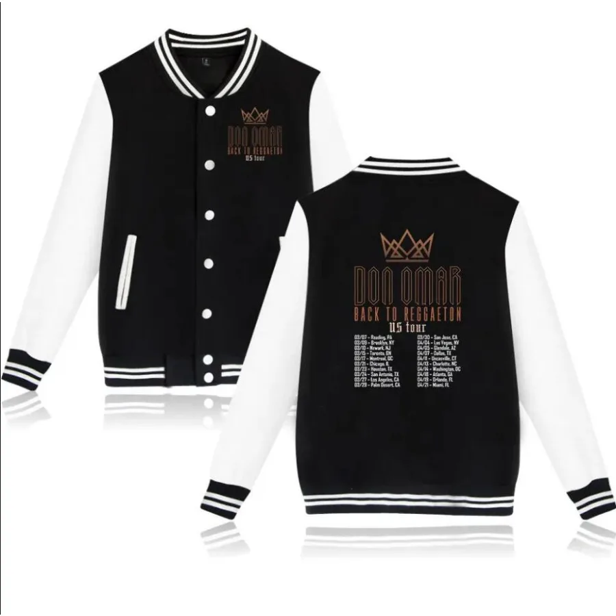 Wintet jaket Bomber pria, tidak boleh kembali ke Reggaeton Tour jaket bisbol pakaian luar Harajuku Hip Hop Hoodie kasual Streetwear