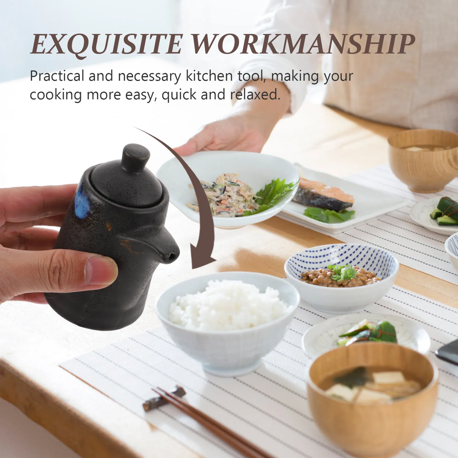 Ceramic Seasoning Jar Stylish Sashimi Sauce Bottle Soy Sauce Vinegar Dispensing Container Vinegar Bottle Delicate Seasoning Jar