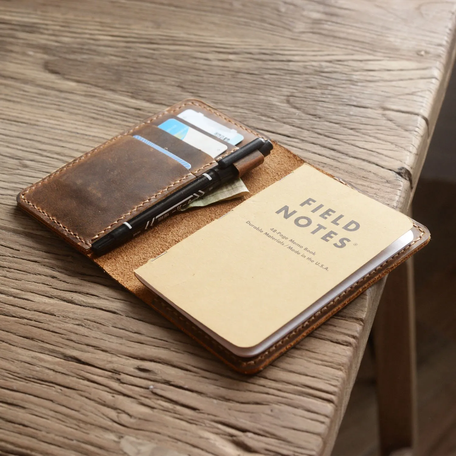 Leather Journal Cover for Field Notes / Moleskine Cahier Pocket size 3.5