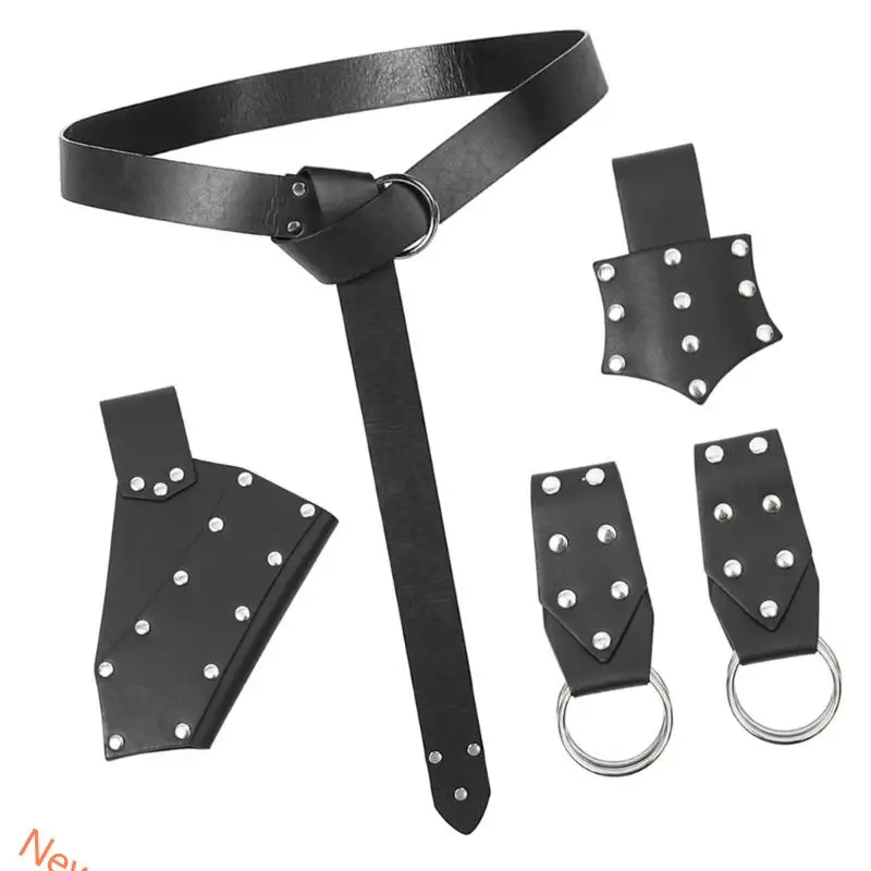 Adjustable Medieval Theme PU Belt With Belt For Cosplay Party and Daily Use